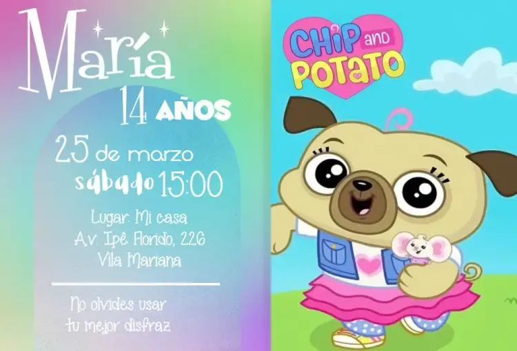 Invitación Chip And Potato Colorido