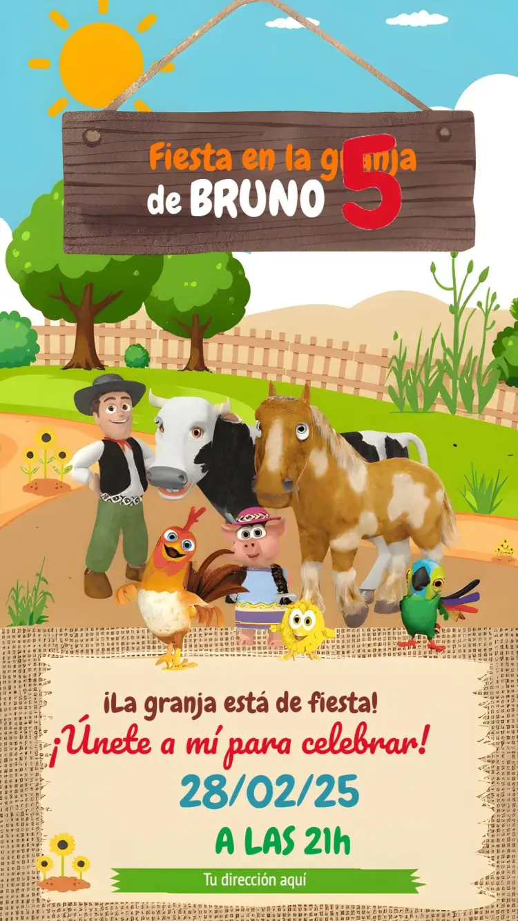 Invitación Granja De Zenon Infantil