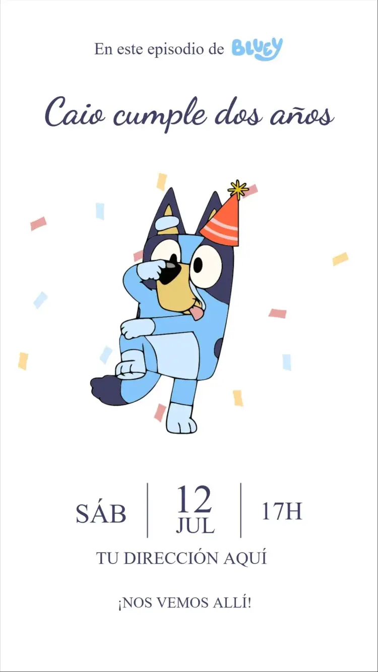 Invitación Bluey