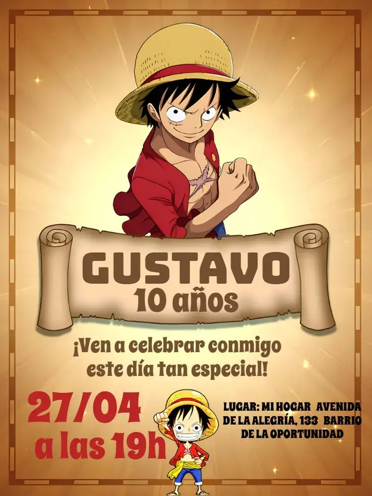 Invitación One Piece D