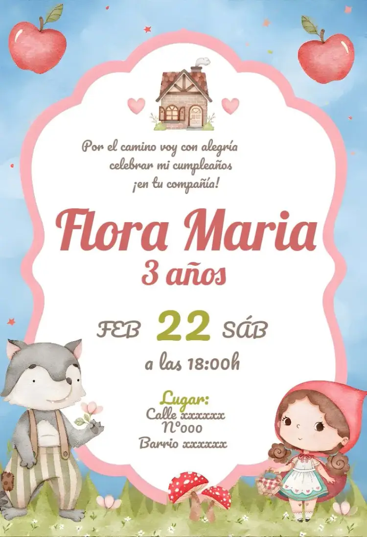 Invitación Caperucita Roja Mal