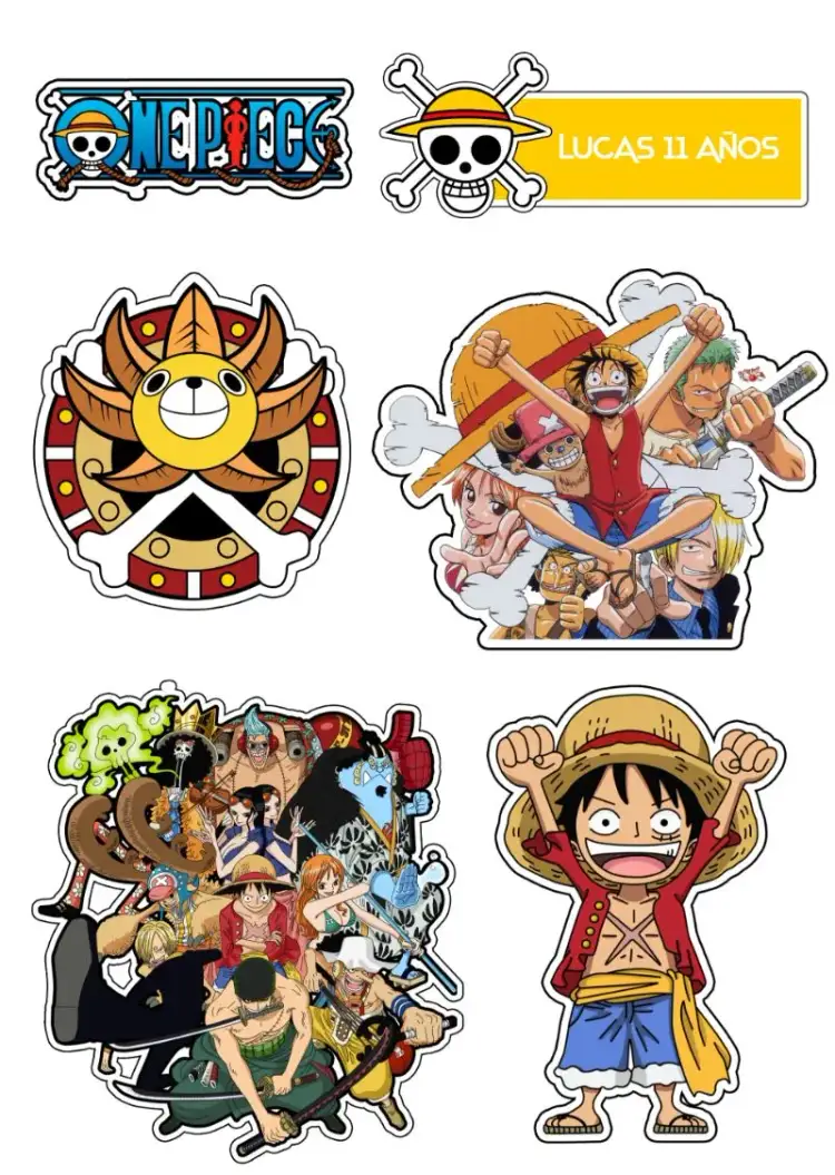 Invitación Topo De Pastel One Piece Monkey – tema Topper de torta colorido, anime, divertido, temático, infantil