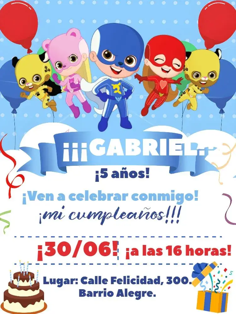 Invitación Los Aventureros Azules