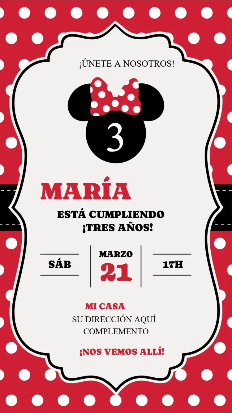 Invitación Minnie Mouse