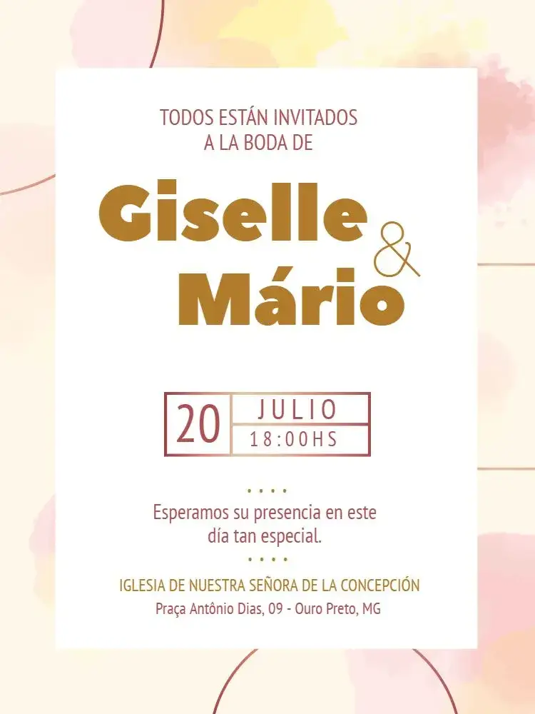 Invitación Boda – tema Boda moderno, aquarela, geométrico, rose gold, romántico