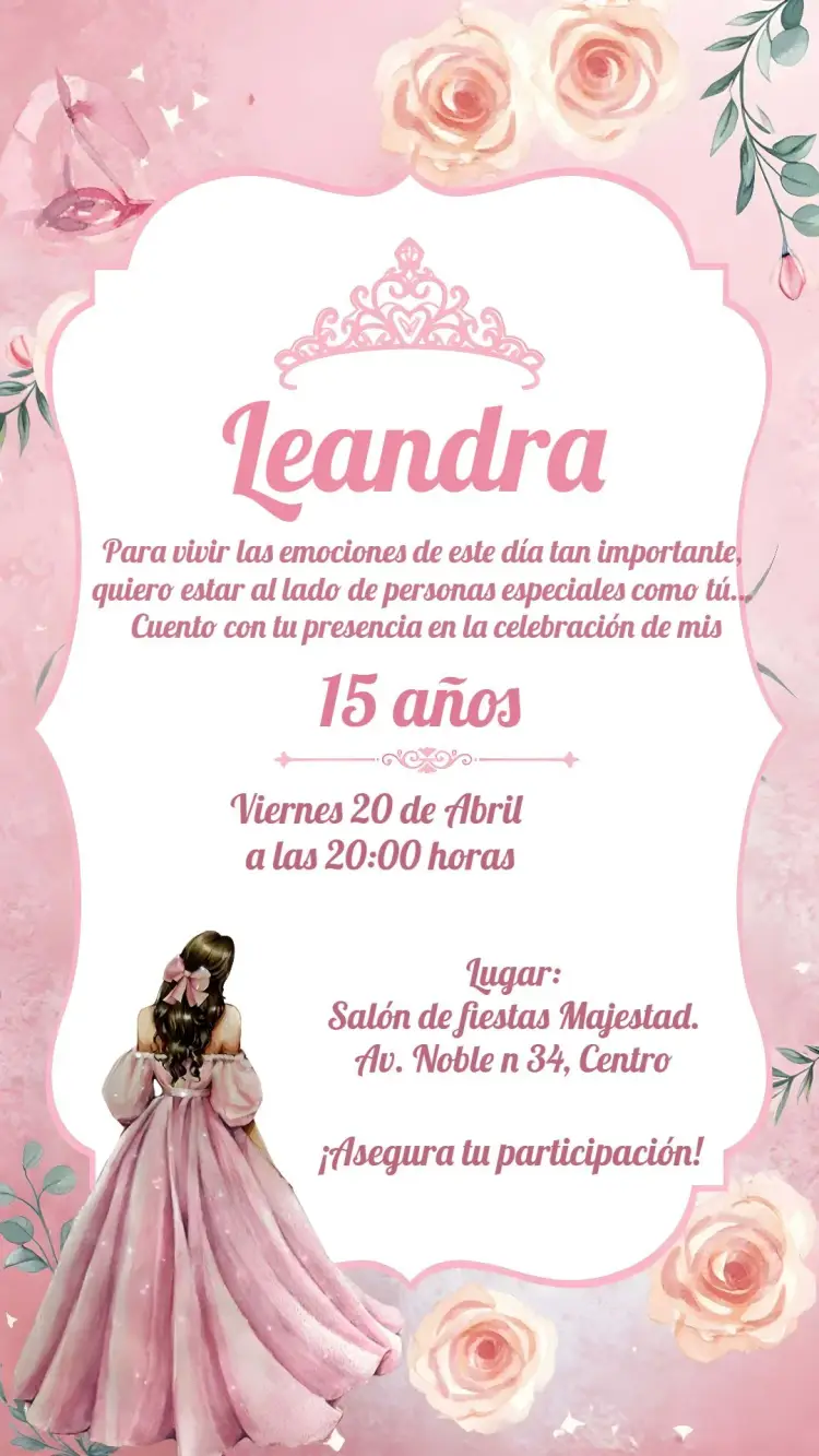 Invitación 15 Años Floral Princesa