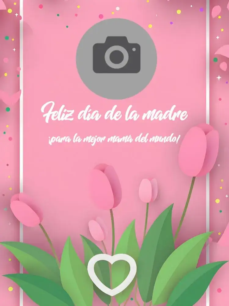 Invitación Tarjeta Del Día De La Madre Floral Con Foto Homenaje – tema Fechas Conmemorativas floral, romántico, suave, elegante, colorido