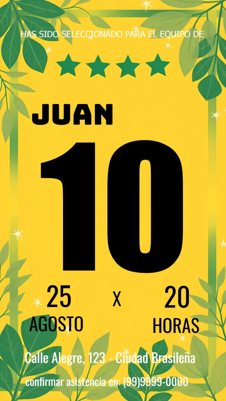 Invitación Fútbol Verde y Amarillo 10