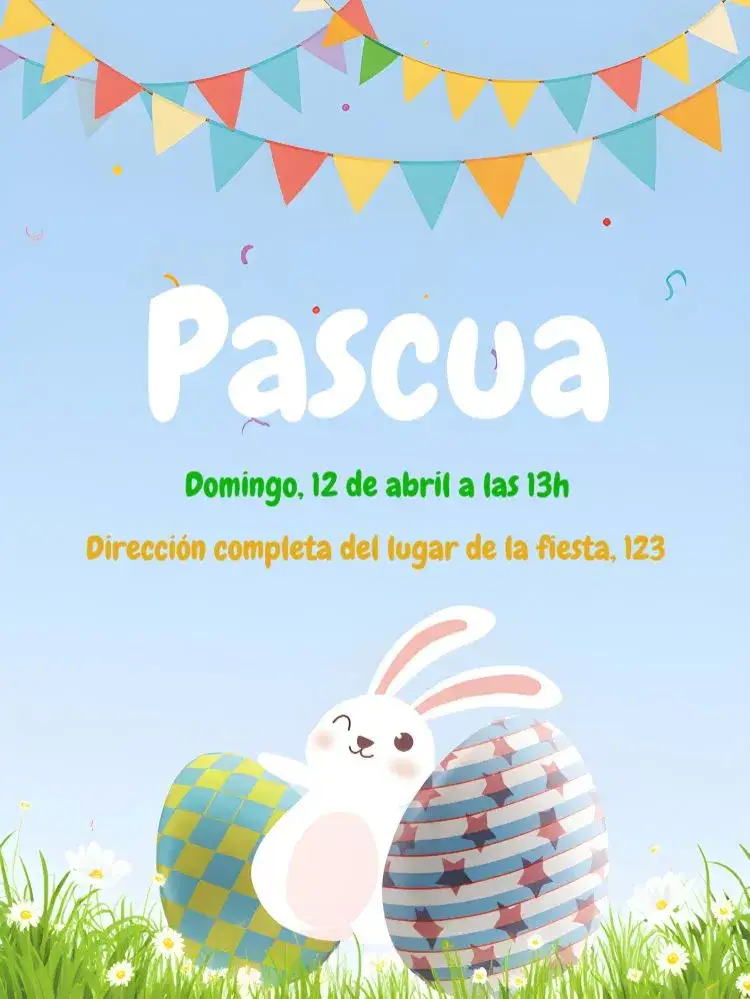 Invitación Pascua Marrón – tema Fechas Conmemorativas marrón, blanco, rústico, festivo, tierno, minimalista