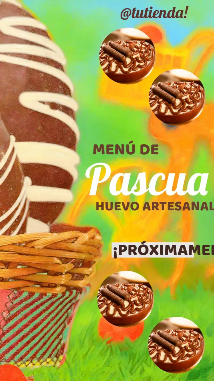 Invitación Menú de Pascua con Fotos Pedidos – tema Fechas Conmemorativas colorido, juguetón, vintage, minimalista, familiar