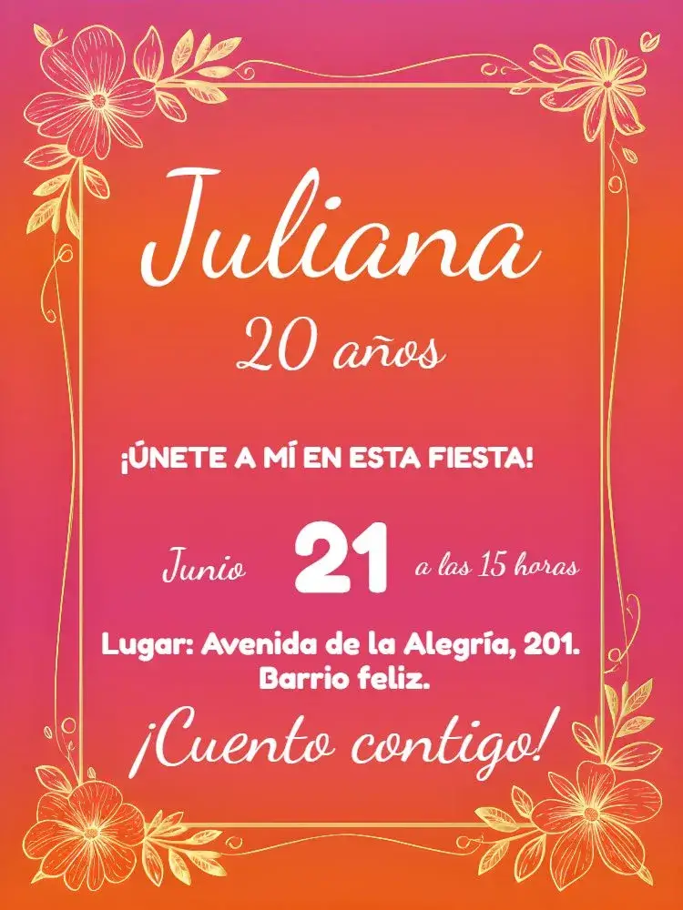 Invitación Adulto Minimalista