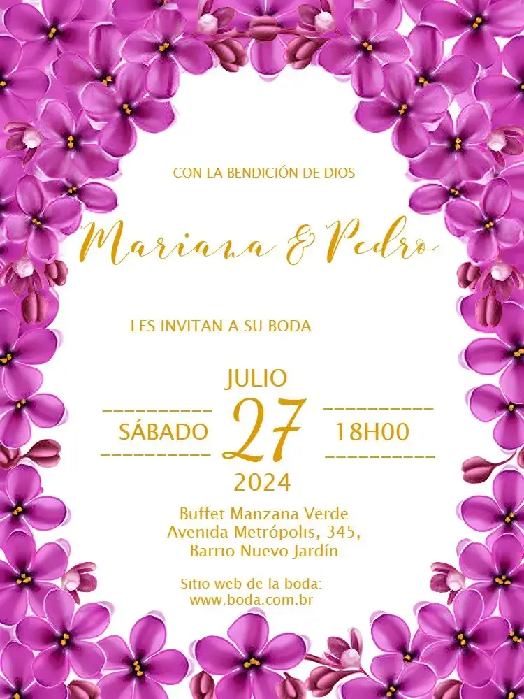 Invitación Boda Floral Flores