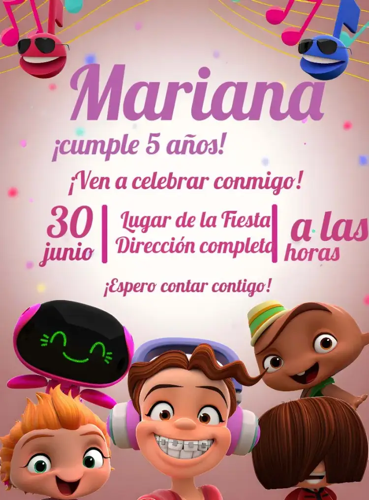 Invitación Beat Power Rockers Rockets – tema Más buscados colorido, rock, infantil, dinámico, divertido, temático