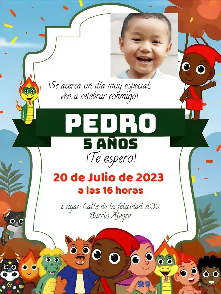 Invitación Turma Del Folclore Con Foto Saci