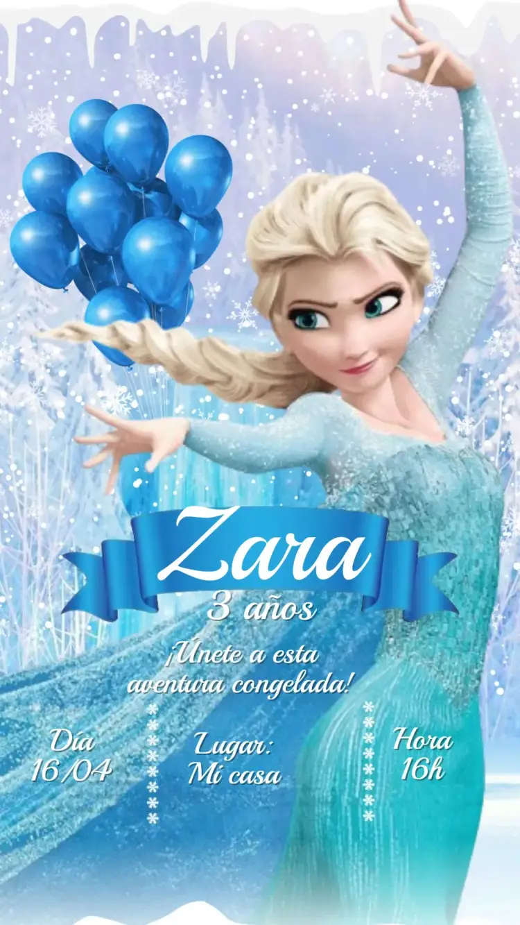 Invitación Digital Frozen Barbie Infantil - Editable y Personalizado