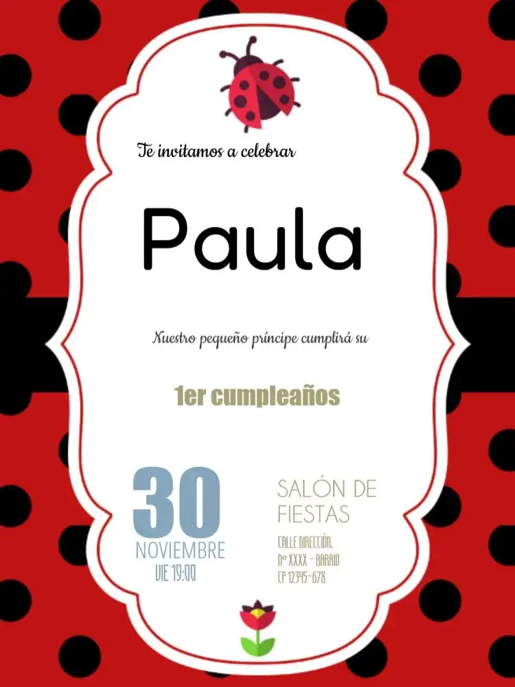 Invitación Joaninha Bebé – tema Té Rifa infantil, a rayas, azul y gris, corona, moderno, divertido