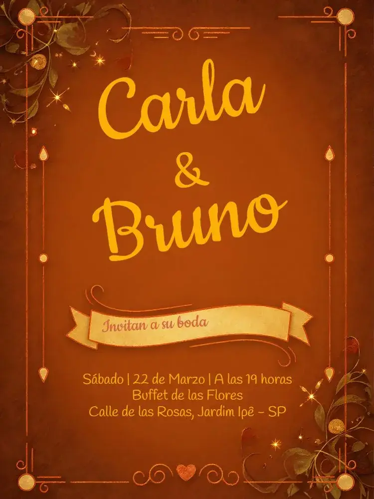 Invitación Boda Romántica Beige