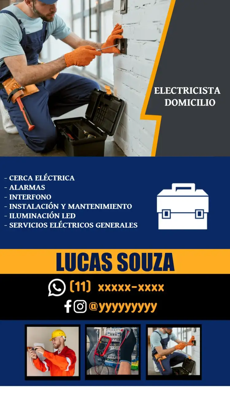Invitación Tarjeta De Visita Electricista Digital – tema Más buscados moderno, profesional, vibrante, tecnológico, elegante, creado para electricistas