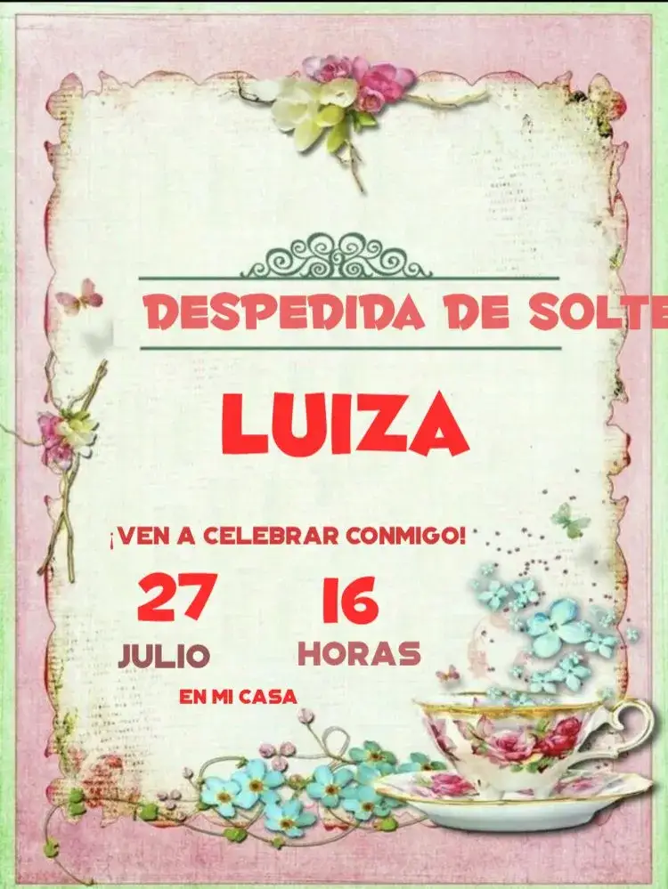 Invitación Despedida De Soltera Para Editar Celebración – tema Té Rifa moderno, vintage, minimalista, rústico, colorido, boho