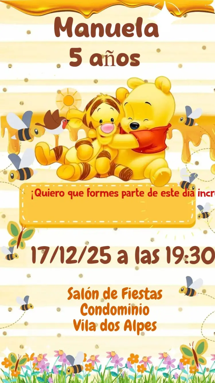 Invitación Winnie the Pooh