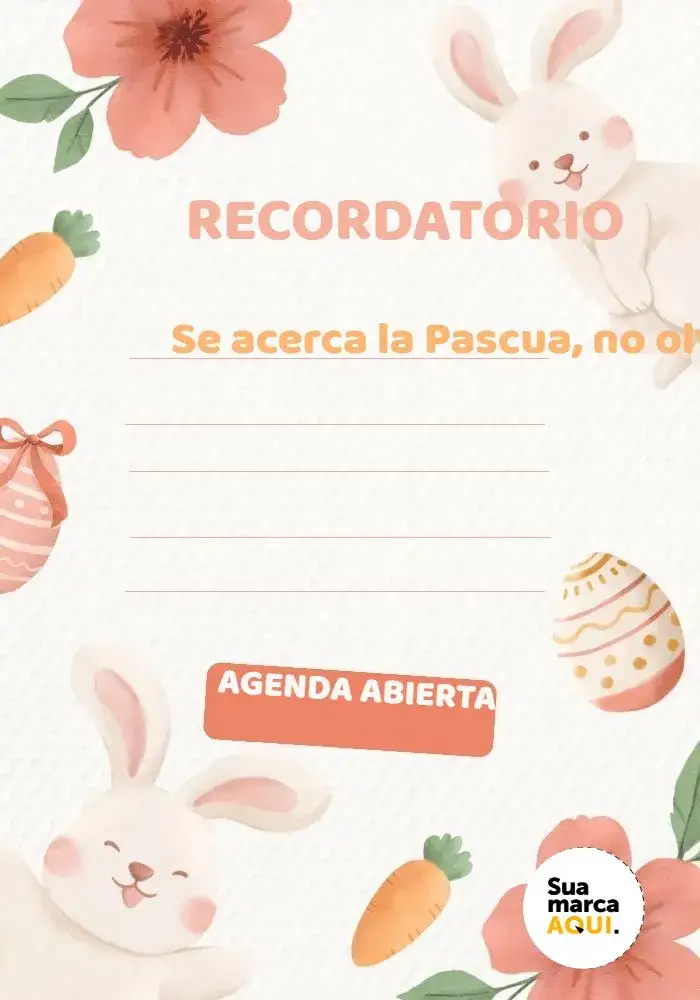 Invitación Menú de Pascua Zanahoria – tema Fechas Conmemorativas vibrante, colorido, divertido, temático, alegre, infantil
