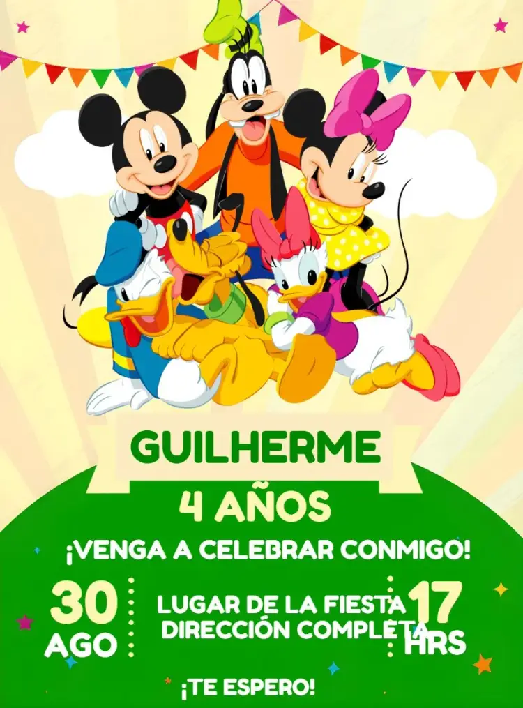 Invitación Turma De Mickey