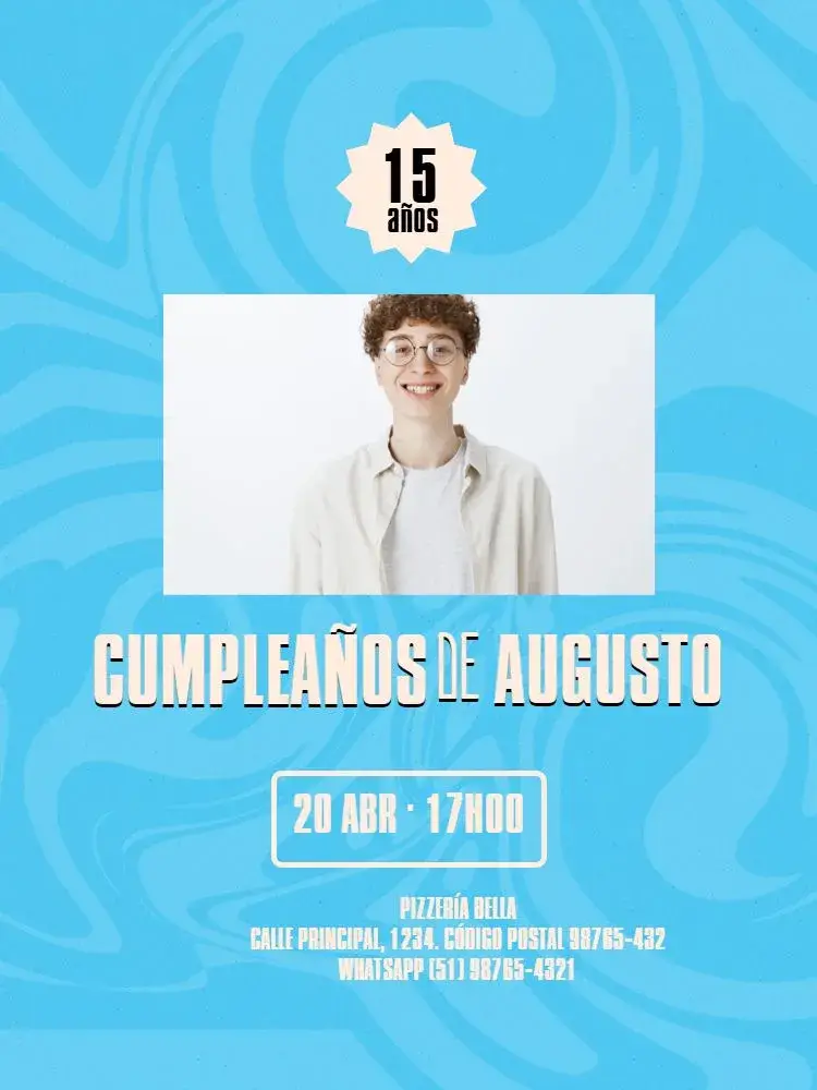 Invitación Joven Masculino Moderno Celebración