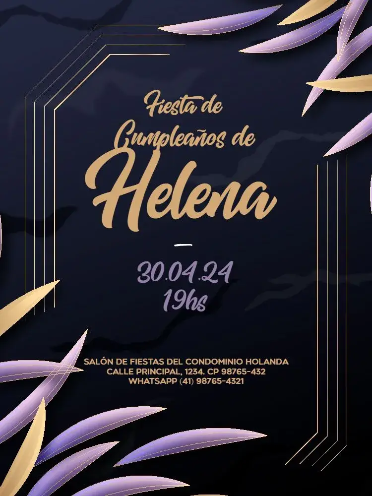 Invitación Mujer Adulta Elegante Oscuro Encuentro