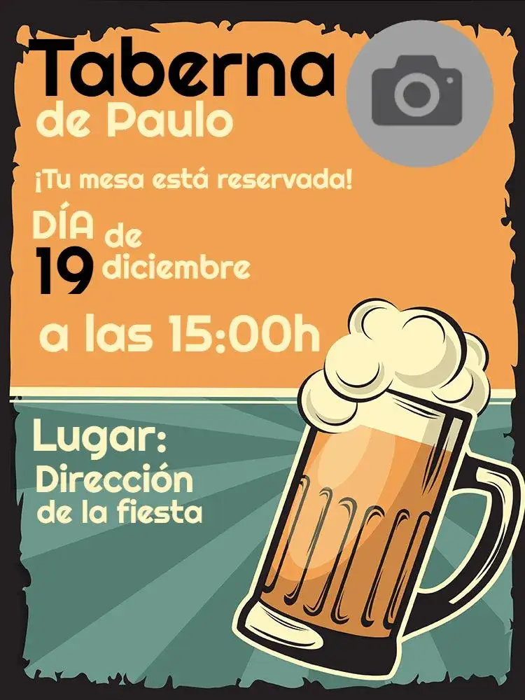 Invitación Boteco Whatsapp – tema Cumpleaños taberna, bar, moderno, vibrante, relajado, alegre