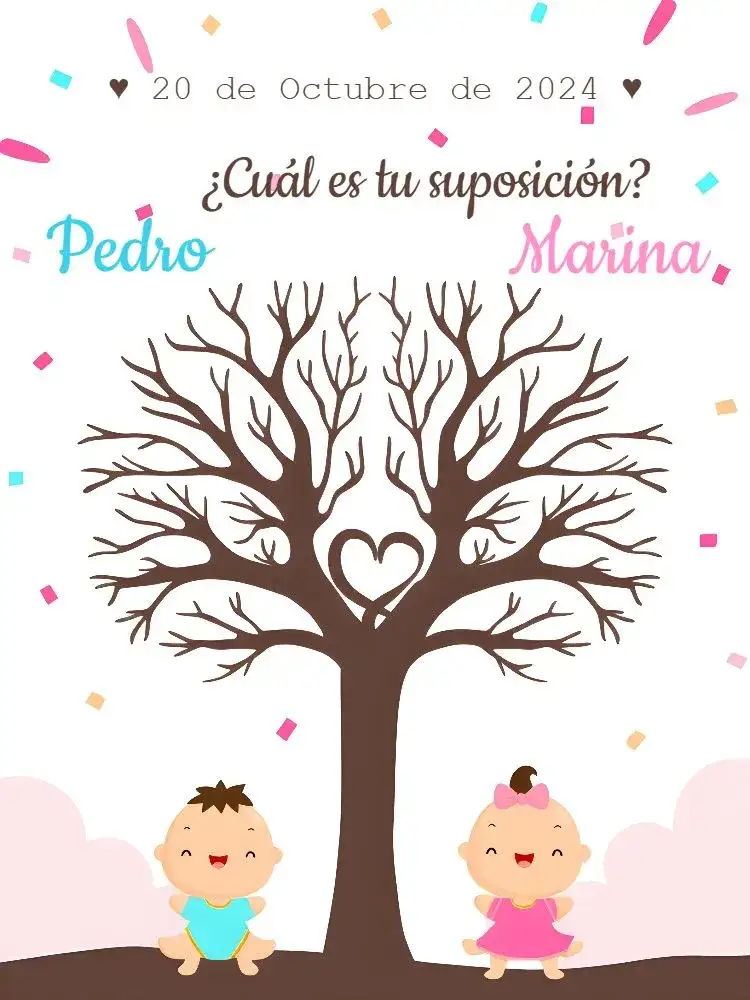 Árbol De Huellas Fiesta Revelación Azul