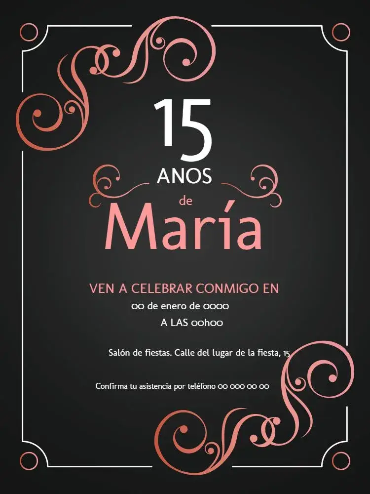 Invitación Celebración de 15 Años