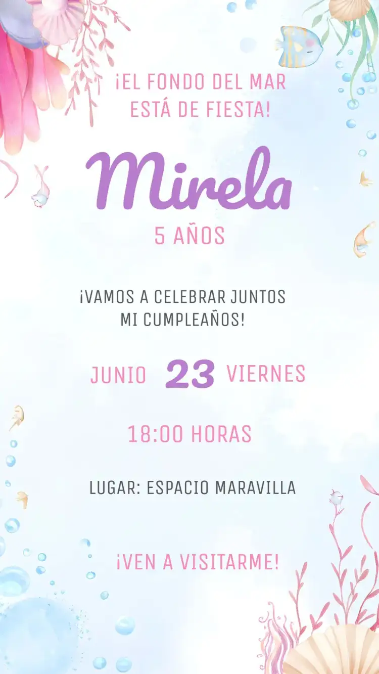 Fondo Del Mar Niña Infantil