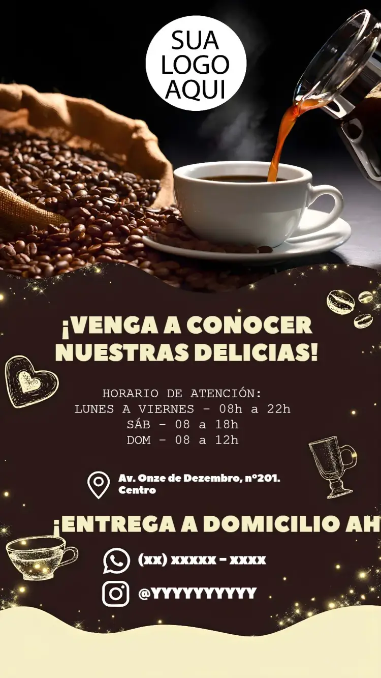 Invitación Tarjeta De Visita Cafetería Cartao