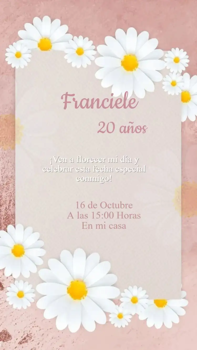 Invitación Cumpleaños Jardín de las Margaritas
