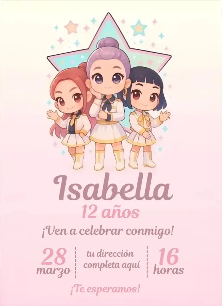 Invitación Guerreras del Kpop 7