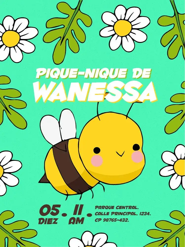 Invitación Abejita Para Imprimir Encuentro editable y personalizable