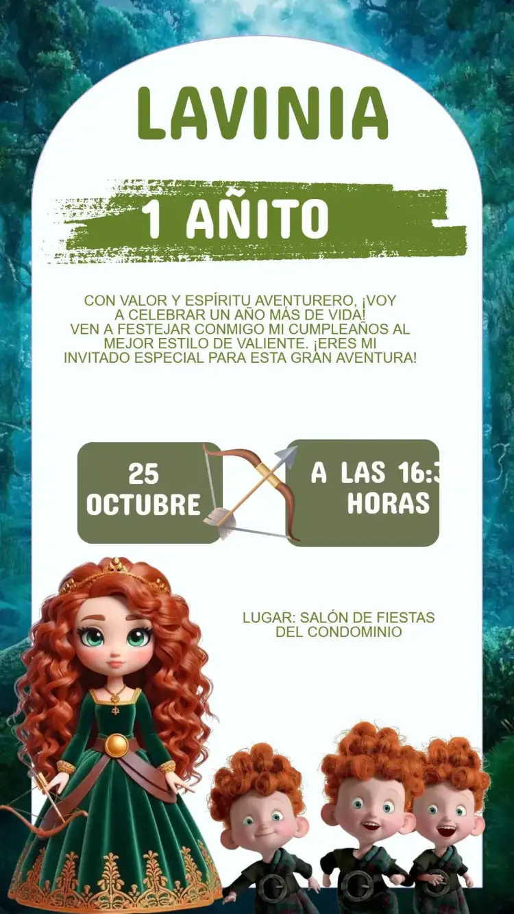 Invitación Cumpleaños Valiente Baby