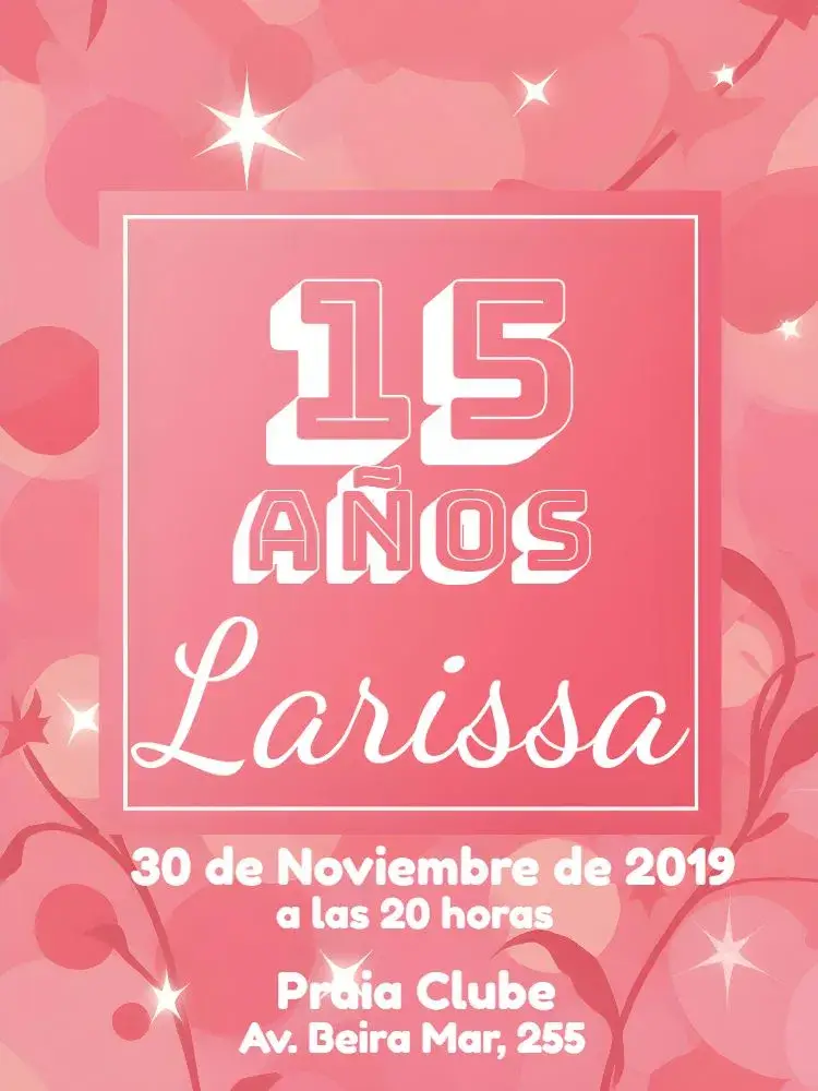 Invitación 15 Años - Rosa Y Blanco