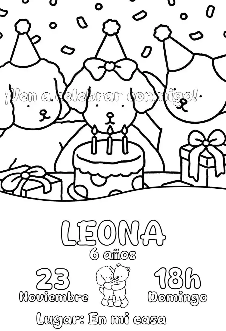 invitación digital de Bobbie Goods para colorear
