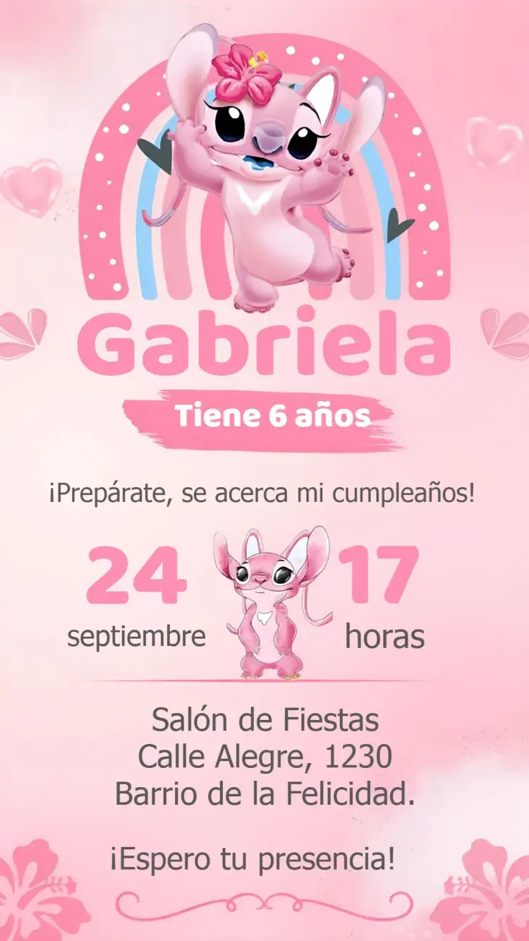 Invitación Angel Aloha