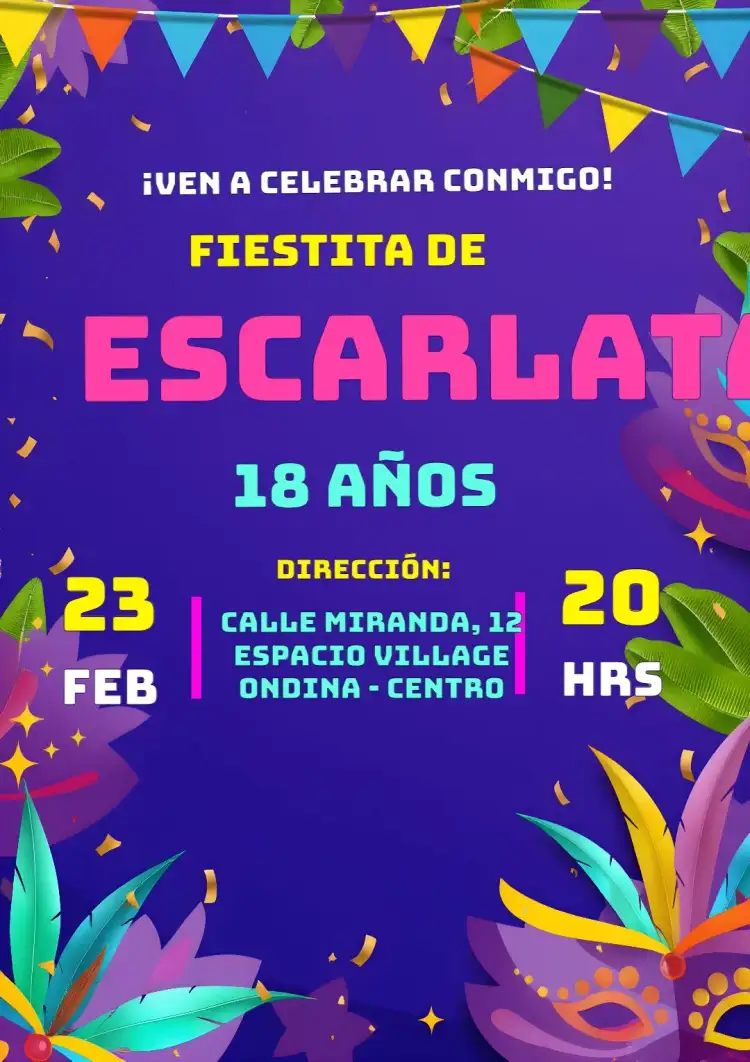 Invitación Carnaval Folia – tema Fechas Conmemorativas colorido, festivo, jocoso, tropical, vibrante, carnavalesco