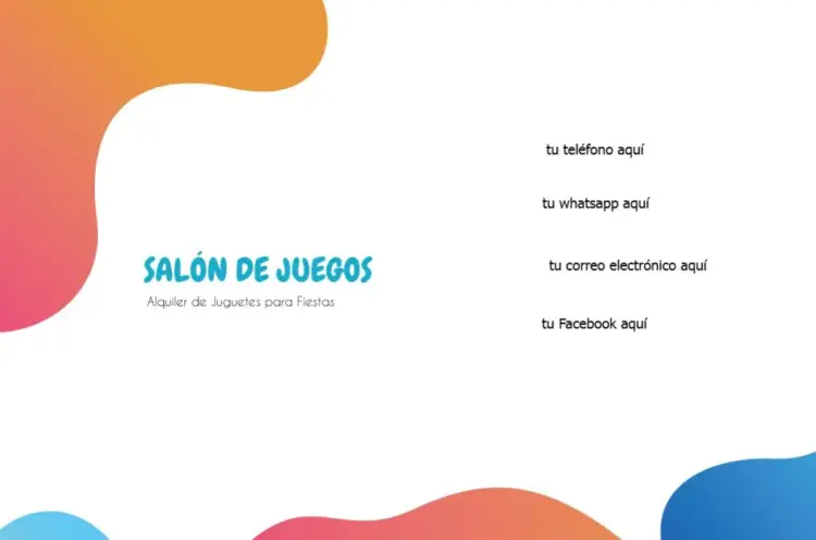 Invitación Tarjeta Reverso Alegría Infantil editable y personalizable