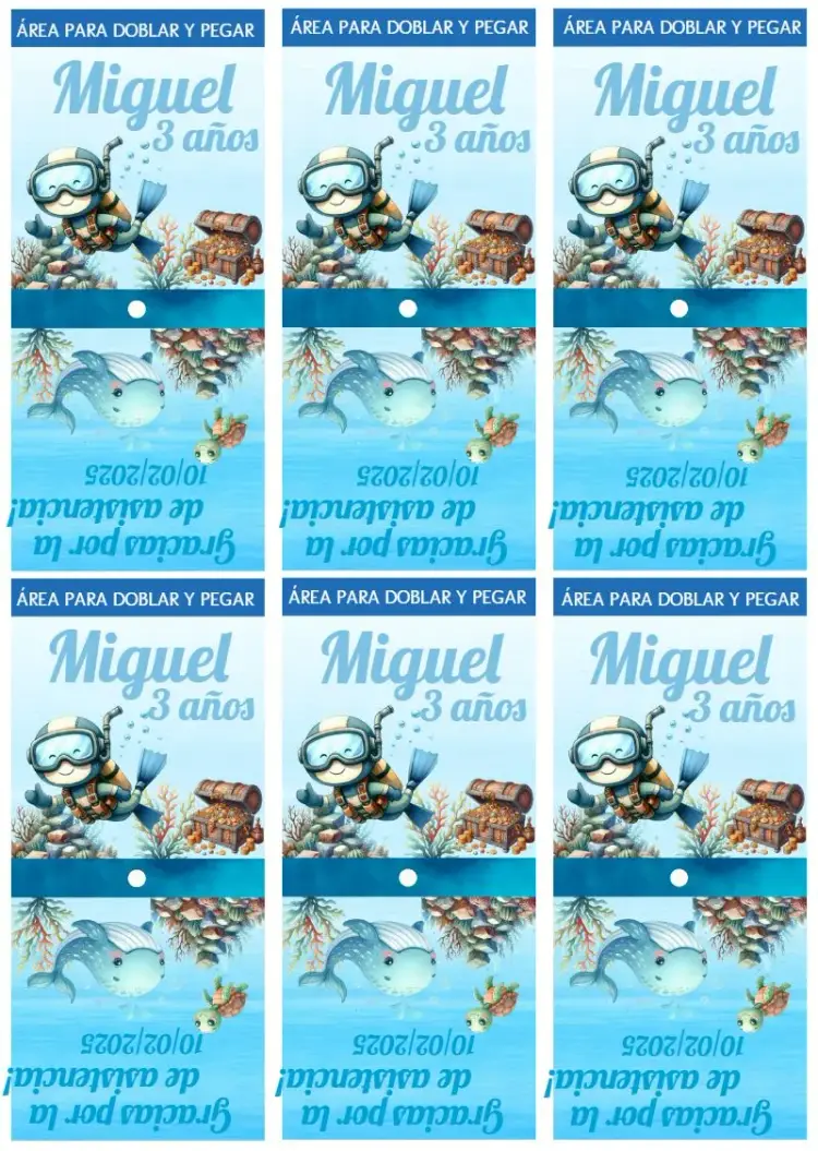 Invitación Capa Para Pirulito Fundo Do Mar Capinha
