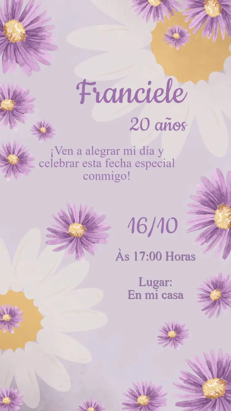 Invitación Cumpleaños Jardín de las Margaritas