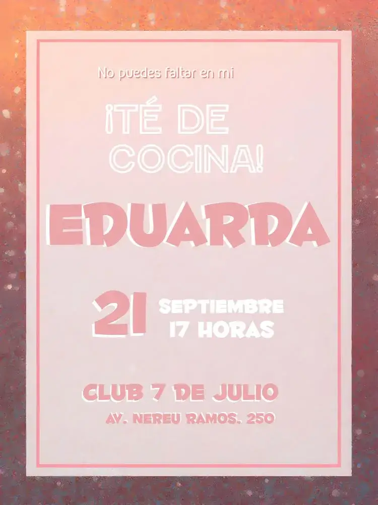 Invitación Té de Cocina Delicado – tema Despedida de Soltera delicado, femenino, brillante, rosa, moderno