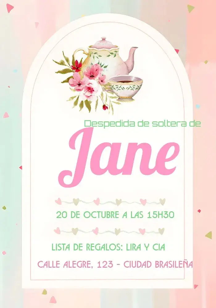 Invitación Despedida De Soltera Floral Delicada – tema Despedida de Soltera floral, delicado, rosa, elegante, moderno, feminino