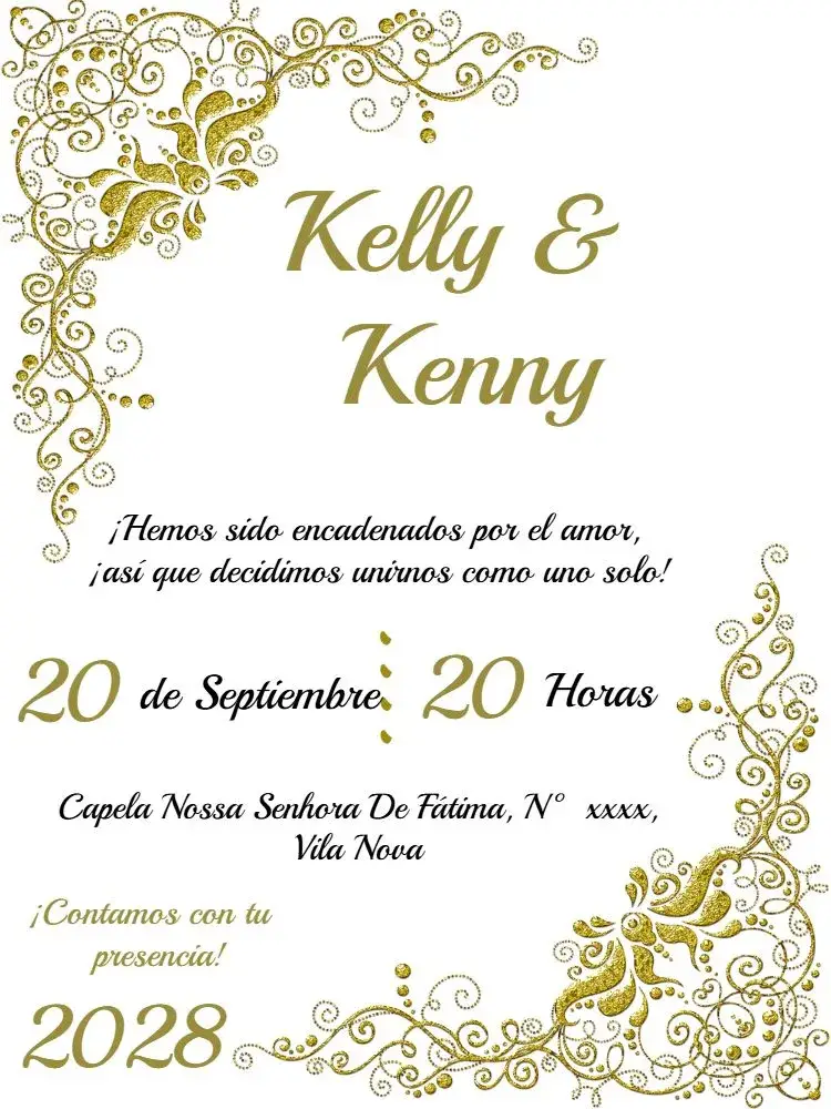 Invitación Boda Arabescos Blanco editable y personalizable