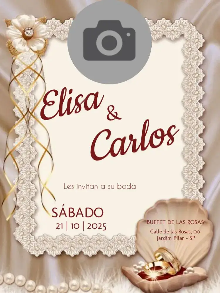 Invitación Boda Floral Concha Para Editar Novia