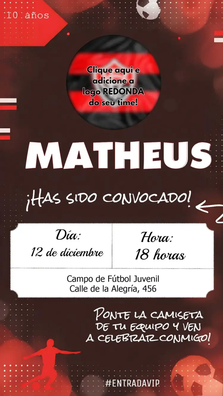 Invitación Fútbol Negro – tema Más buscados negro, rojo, deportivo, moderno, juvenil, dinámico
