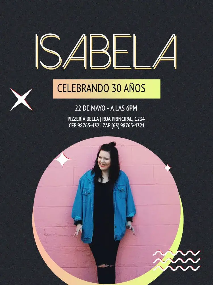 Invitación 30 Años Con Foto Minimalista